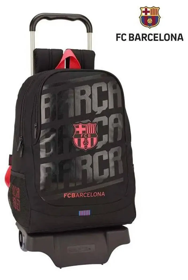 Fc Barcelona Official Black Rolling School Bag – 44Cm 1