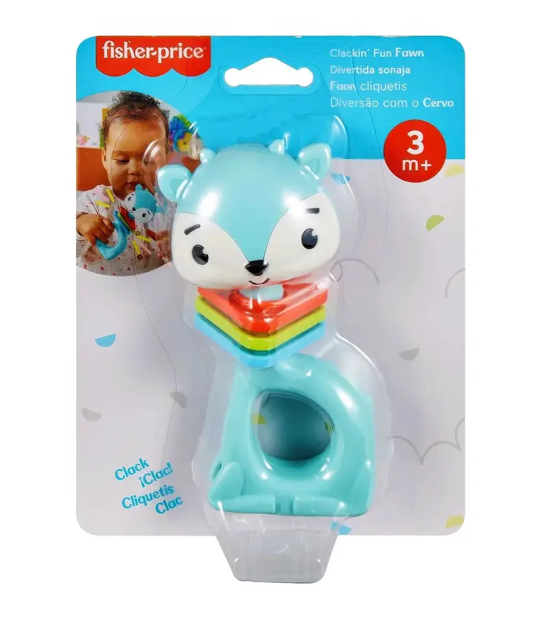 Fisher-Price Clackin’ Fun Fawn Baby Rattle 1