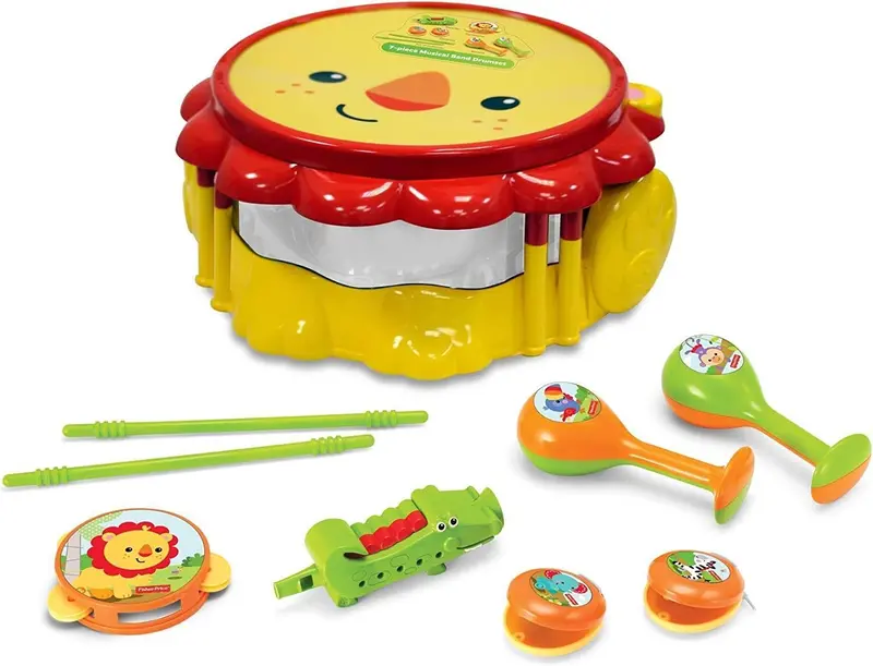 Fisher-Price Lion-Themed Drum Set – Beginner Percussion Kit For Toddlers 1