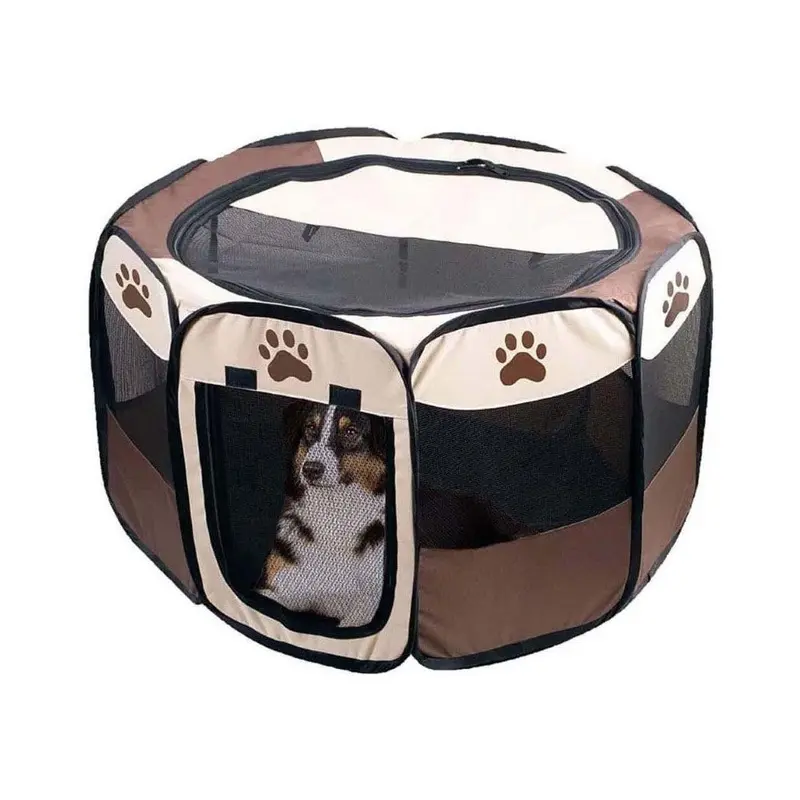 Foldable Pet Playpen – Portable Dog Or Cat Play Tent With Mesh Walls 1