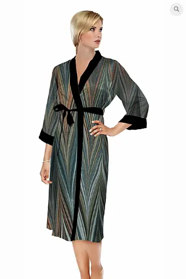 Galleria Satin Robe – Midnight Solid Color 1