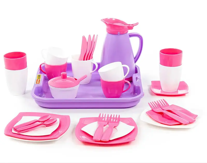 Girls' Pretend Play Coffee Shop Set – 34-Piece Kit 1