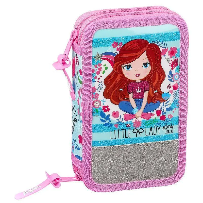 Glowlab Little Lady Dual Compartment Pencil Case – 28-Piece Set 1