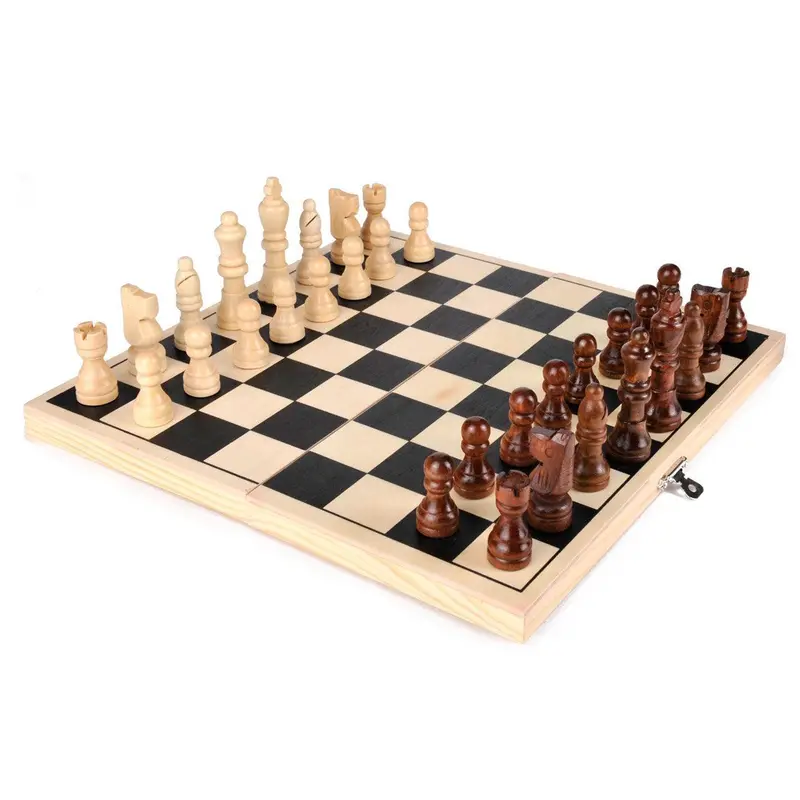 Goki Foldable Chess Set – Compact Travel Game With Wooden Pieces 1