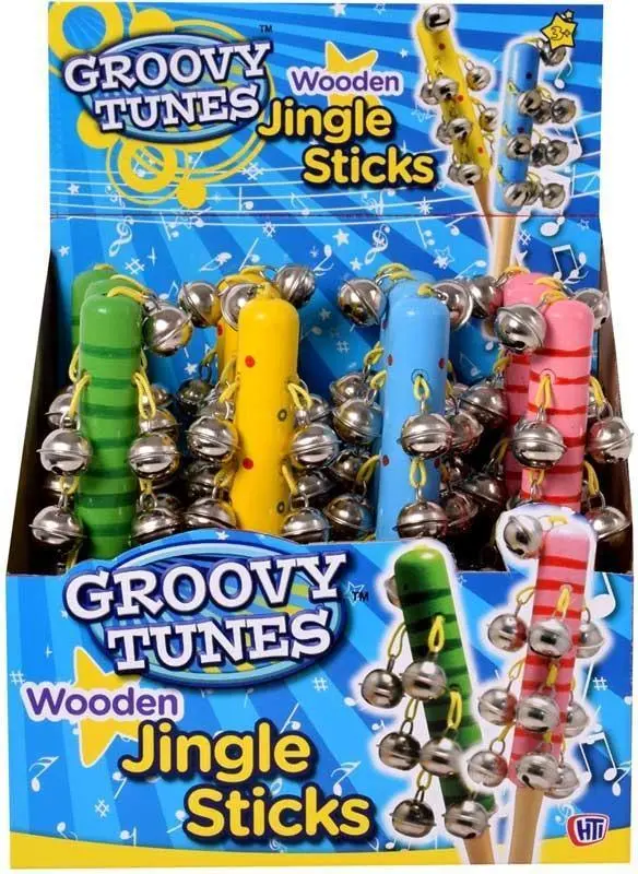 Groovy Tunes Wooden Jingle Stick – Assorted Designs 1
