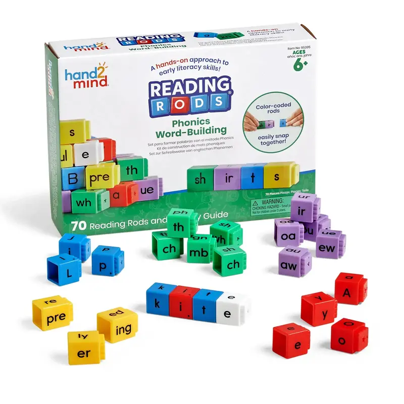 Hand2Mind Reading Rods: Phonics Word-Building Learning System 1