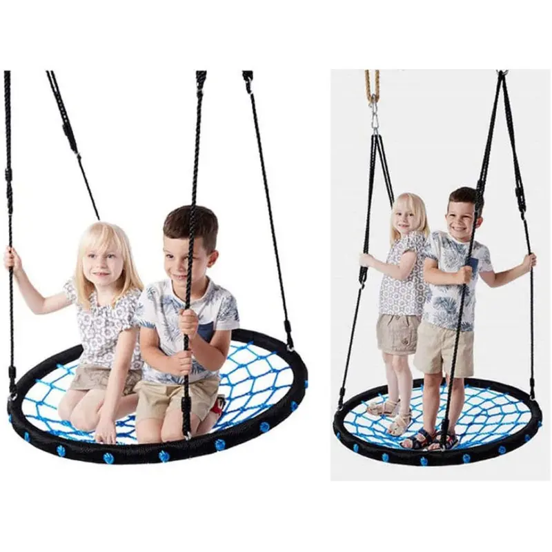 Hanging Rope Hammock Seat – Compact Round Swing For Patios & Dorms 1