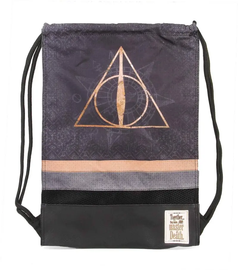 Harry Potter Deathly Hallows Drawstring Bag – Sleek Black, 48 Cm 1