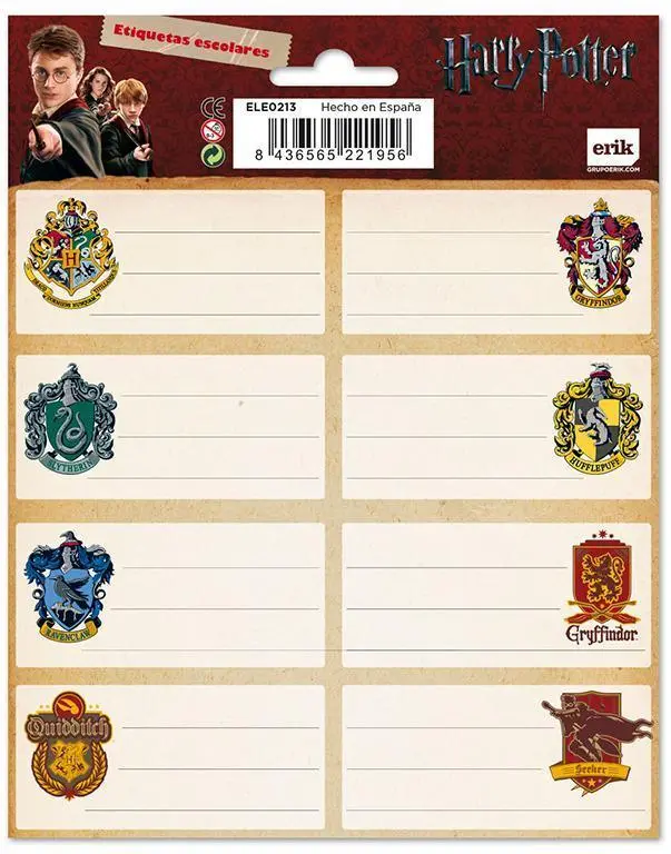 Harry Potter-Themed Self-Adhesive Shield Labels 1