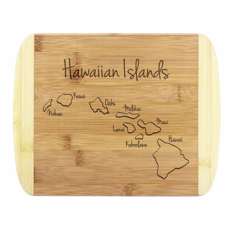 Hawaiian Islands Engraved Bamboo Cutting Board (11" X 8.75") 1