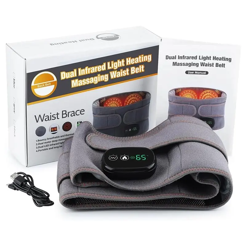 Heated Waist Massager Belt With Adjustable Heat & Vibration Therapy 1