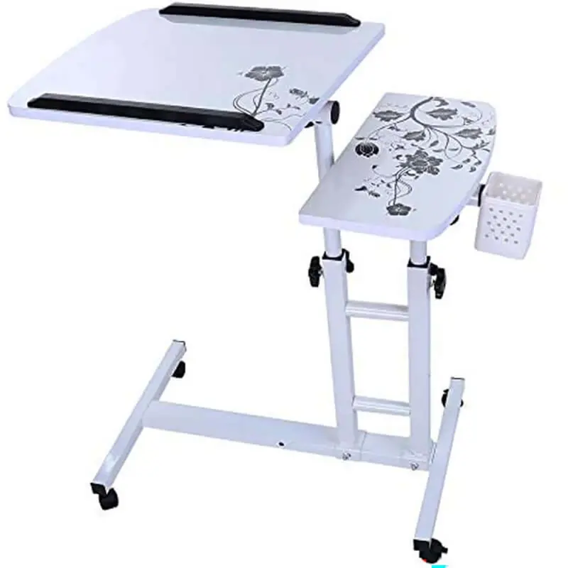 Height-Adjustable Rolling Laptop Desk Stand With Casters 1