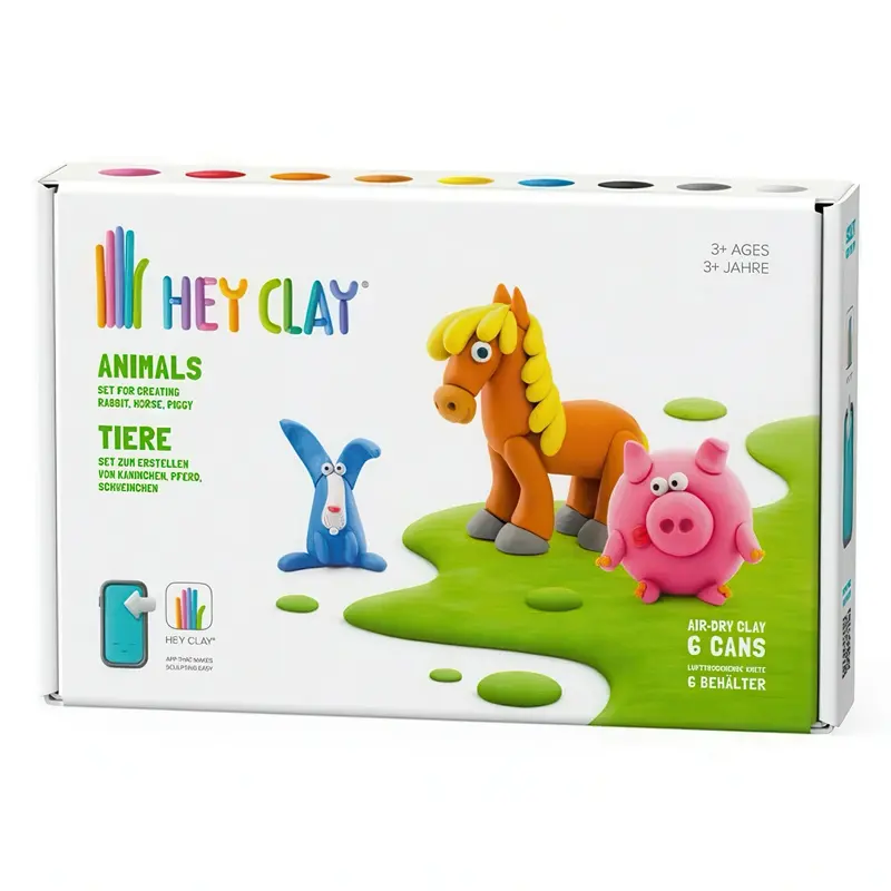Hex Clay Animals Modeling Kit – 6-Can Creative Set 1