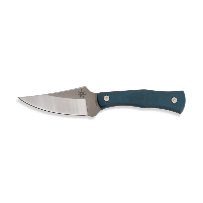 Hntr 1 Folding Knife – Blue Linen Micarta Grip 1