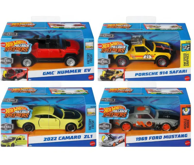 Hot Wheels Pull-Back Action Toy Cars – Mixed Models 1