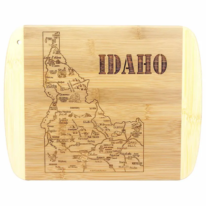 Idaho-Shaped Wooden Cutting Board – 11" X 8.75", A Slice Of Life Series 1