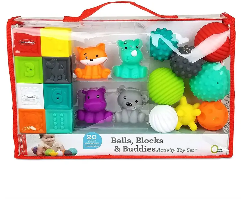 Infantino Blocks, Balls & Buddies Sensory Learning Set 1