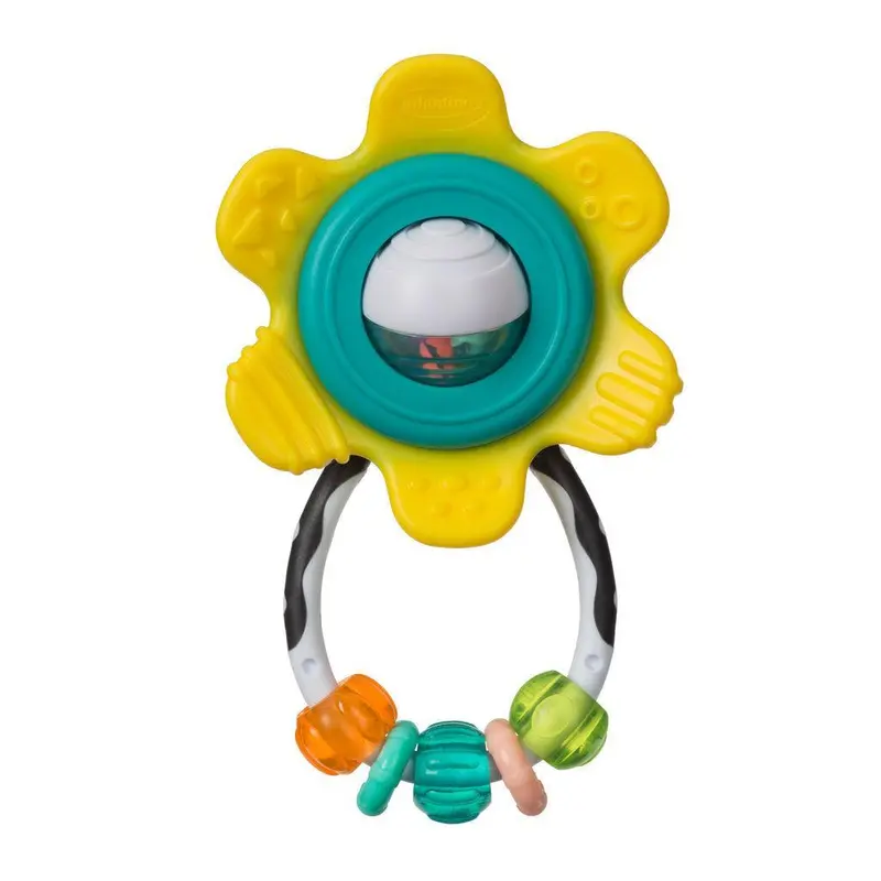 Infantino Spin & Teethe Gummy Flower Rattle For Babies 1