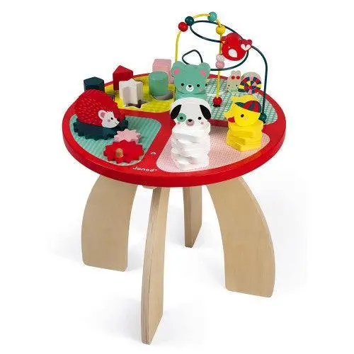 Janod Baby Forest Activity Table – Wooden Sensory Play Center 1