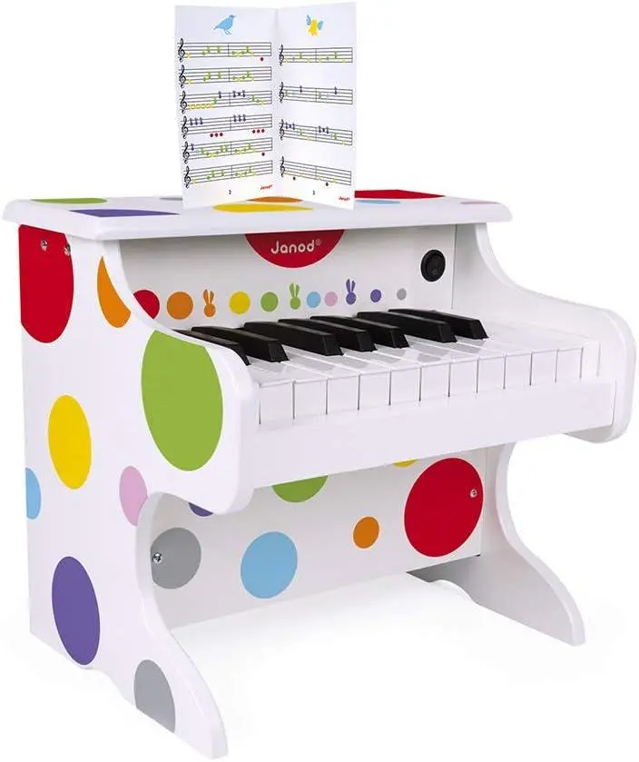 Janod Confetti First Electronic Wooden Piano For Toddlers 1
