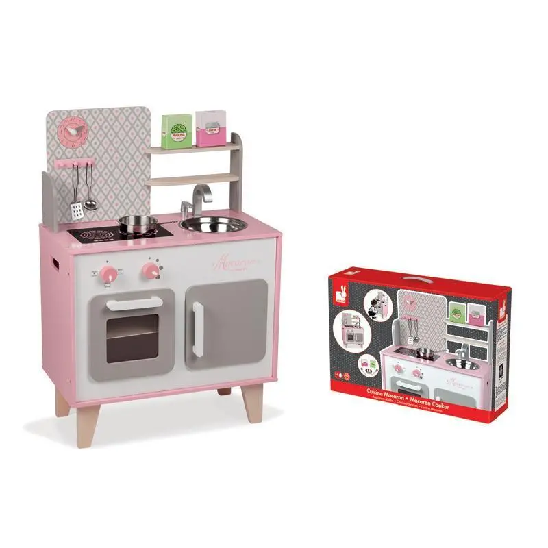 Janod Macaron-Themed Wooden Toy Kitchen Set 1