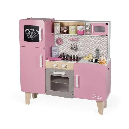 Janod Macaron Xl Maxi Cooker – Pastel-Colored Wooden Play Cooker For Kids 1