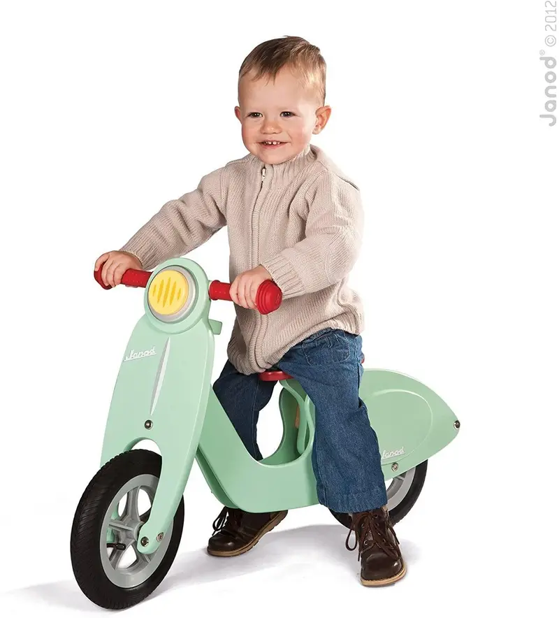 Janod Mint Vintage-Style Wooden Balance Scooter 1