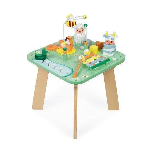 Janod Pretty Meadow Wooden Activity Table – Multi-Sensory Toy Table For Toddlers 1