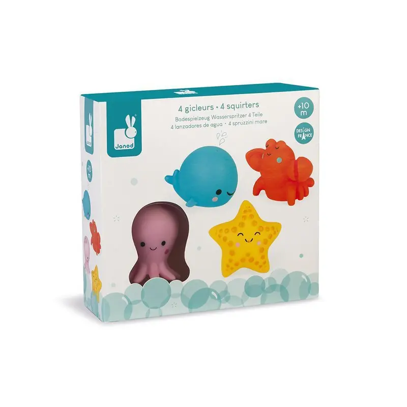 Janod Sea Creatures Squirt Toys – 4-Piece Bath Set 1