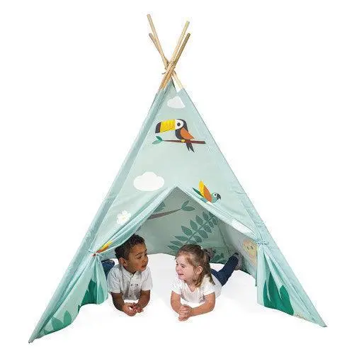 Janod Tropik Rainforest Tent – Play Tent With Jungle-Themed Fabric & Accessories 1