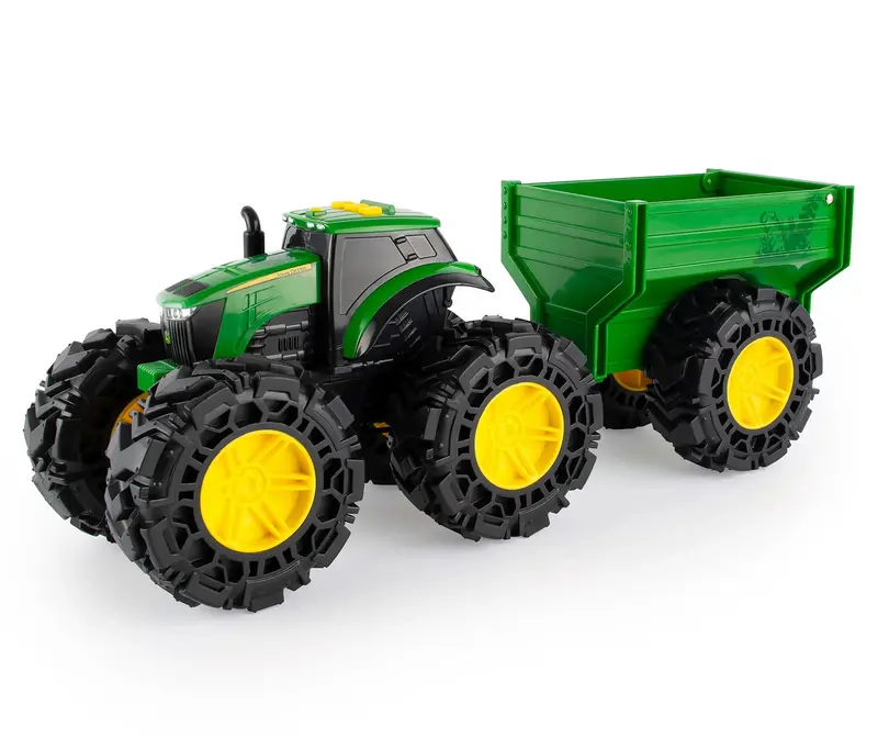 John Deere Lights & Sounds Tractor With Pull-Along Wagon 1