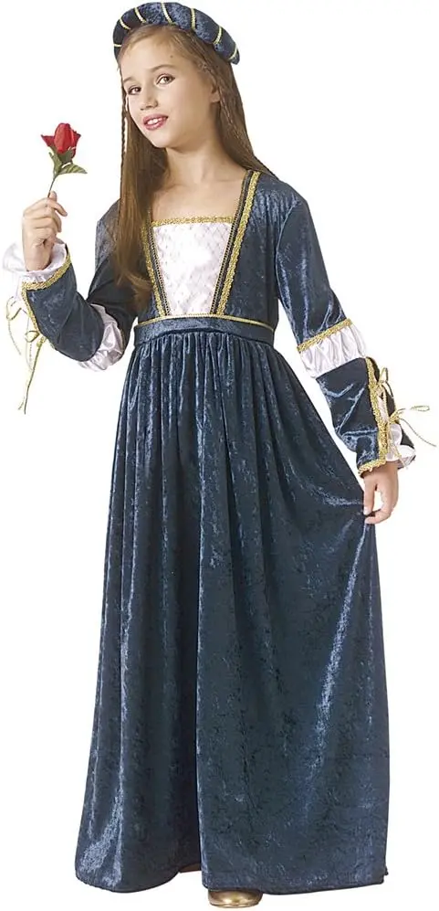 Juliet Girls’ Fancy Dress Costume With Headdress – Large Size 1