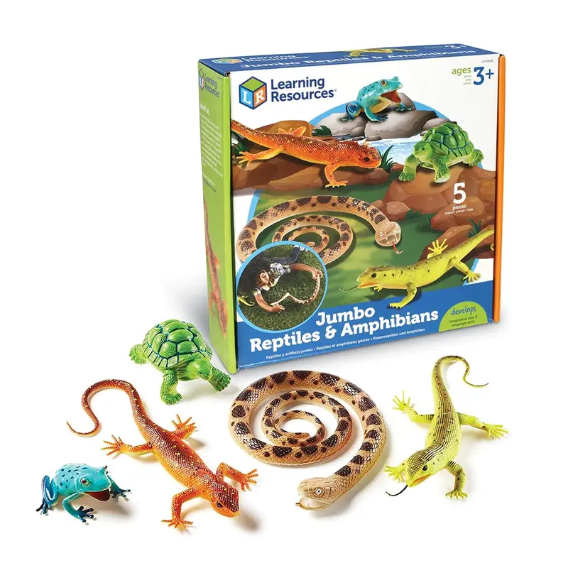 Jumbo Reptiles & Amphibians Figurines For Science Exploration 1
