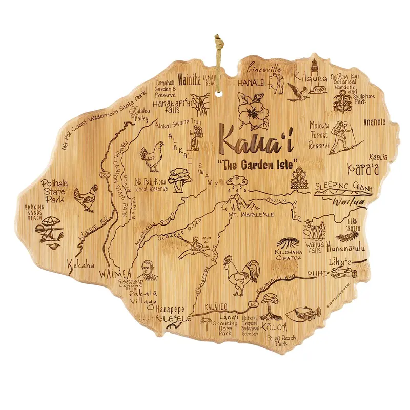 Kauai-Shaped Serving Board – 9.75" X 12.5" 1