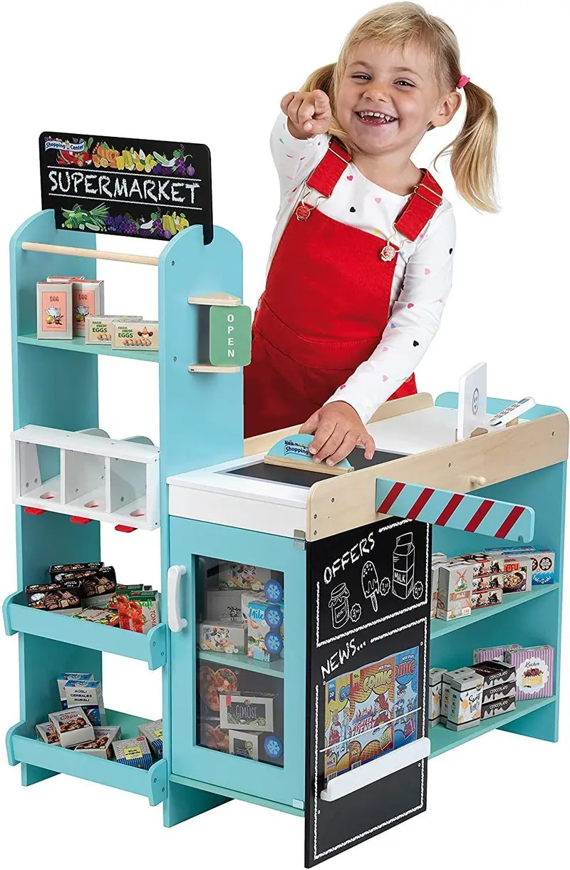 Klein Wooden Supermarket Play Centre – Interactive Pretend Play Toy 1