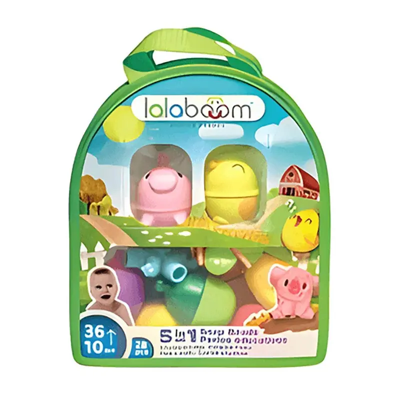 Lalaboom Educational Bead Kit With Farm Animal Shapes (28-Piece) 1