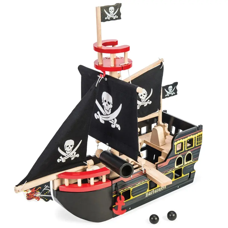 Le Toy Van Barbarossa Pirate Ship – Handcrafted Wooden Adventure Playset 1