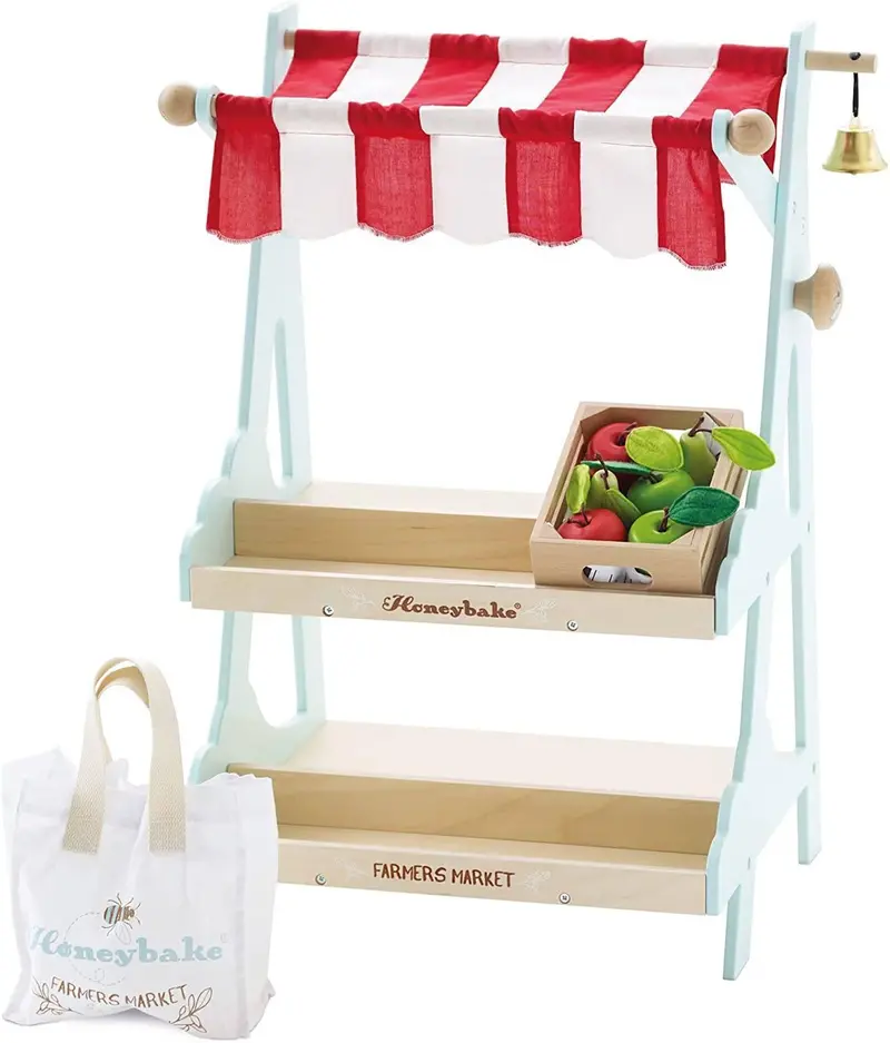 Le Toy Van Honeybee Market – Wooden Farmers Market Toy Set 1