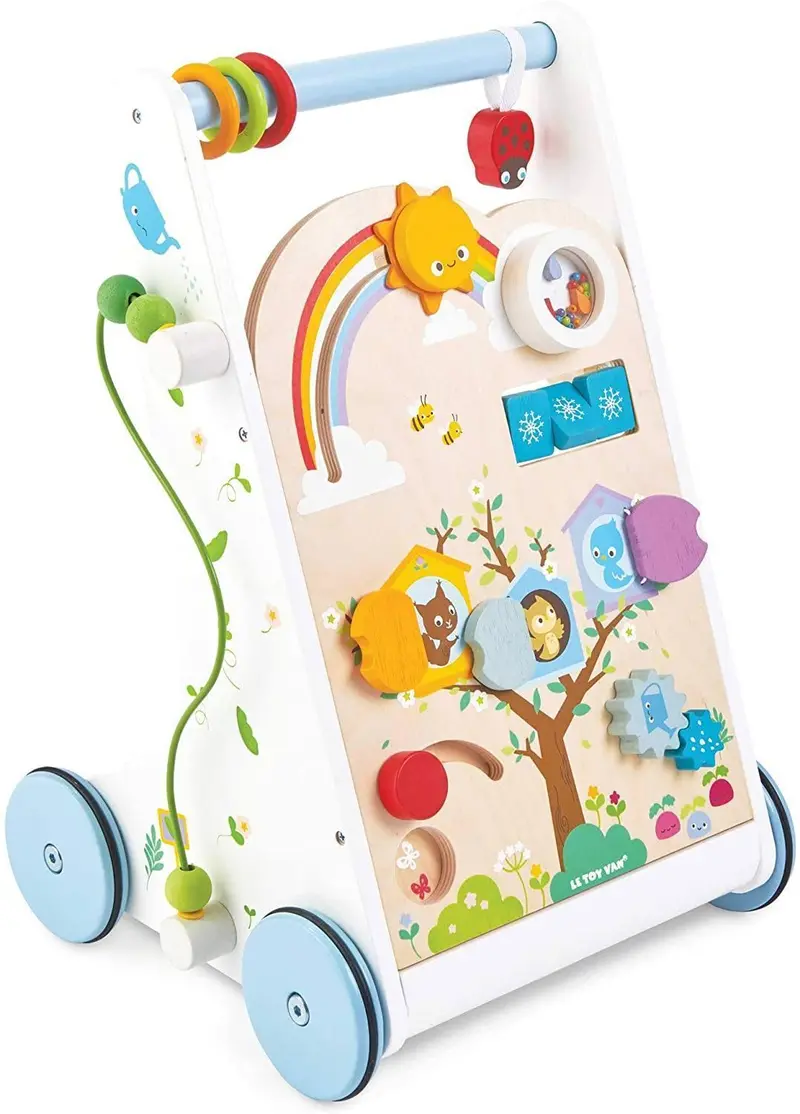Le Toy Van Premium Wooden Baby Walker With Activity Features 1
