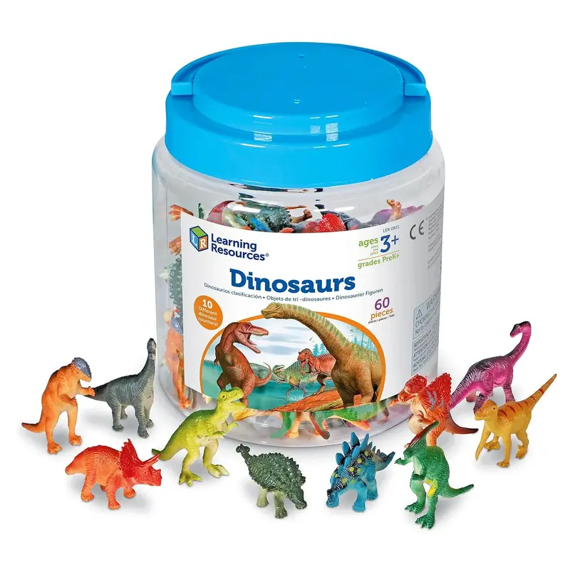 Learning Resources Dinosaur Counters – 60-Piece Prehistoric-Themed Math Learning Tools 1