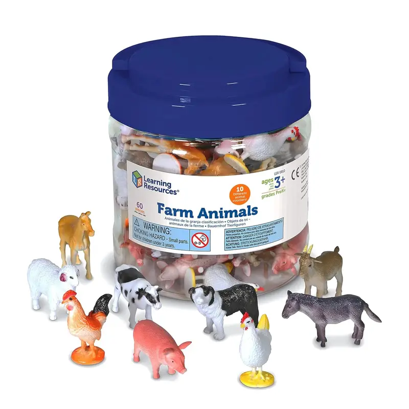 Learning Resources Farm Animal Counters – 60-Piece Preschool Classification Set 1