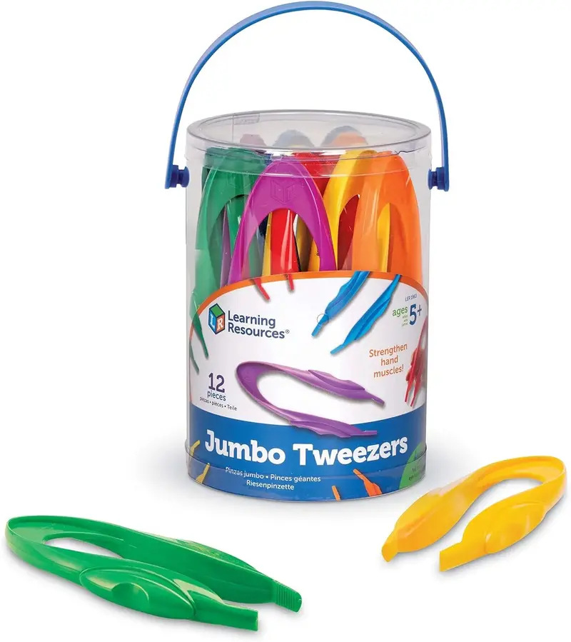 Learning Resources Jumbo Tweezers – 12-Piece Fine Motor Tool Set For Kids 1