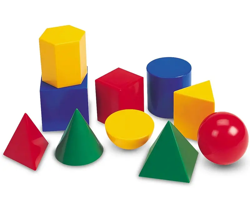 Learning Resources Large Plastic Geometric Solids – 10-Piece Math Manipulative Set 1