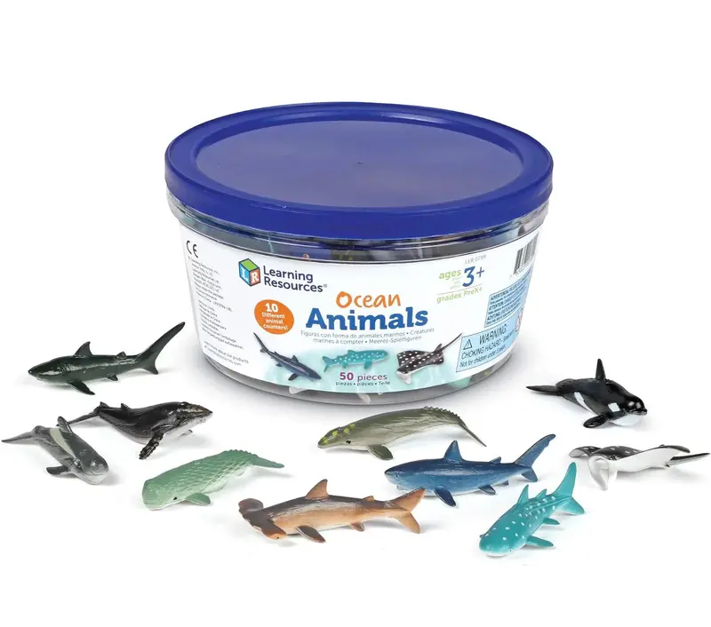 Learning Resources Ocean Animal Counters – 50-Piece Early Math Manipulative Set 1