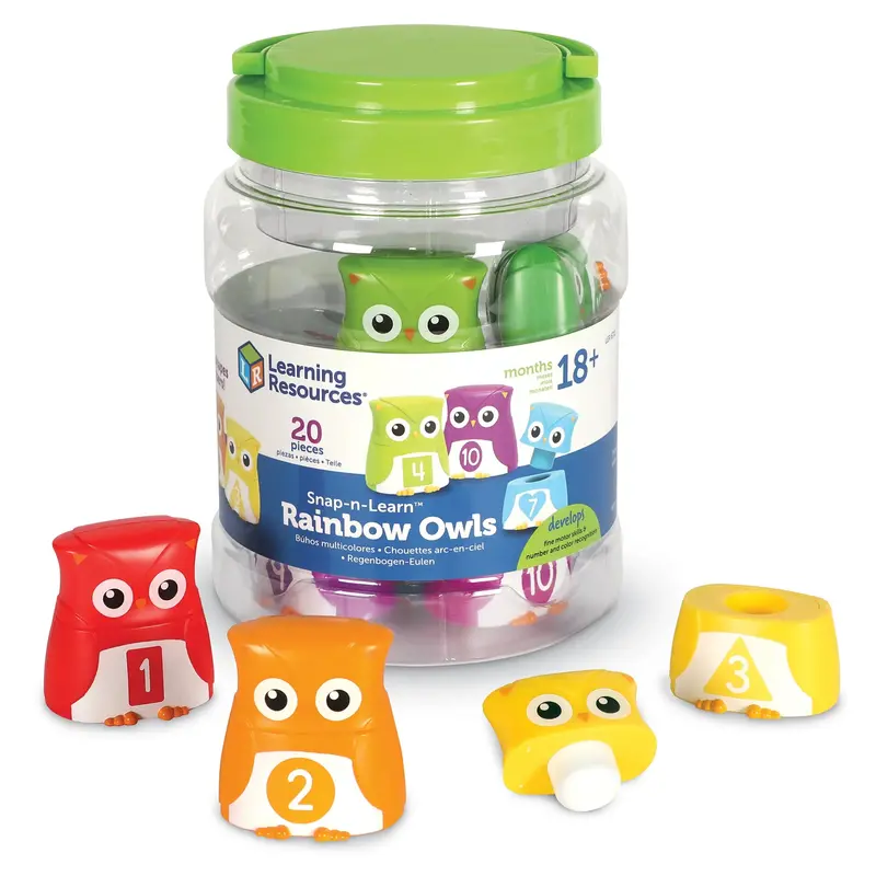 Learning Resources Snap-N-Learn Rainbow Letter Owls – Phonics & Letter Recognition Game 1
