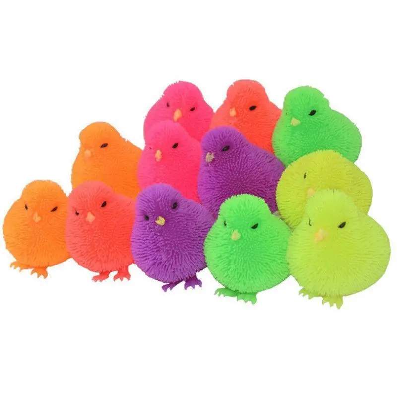 Light-Up Squidgy Puffer Chicken – Soft Squeeze Toy With Illuminated Design (7 Cm) 1