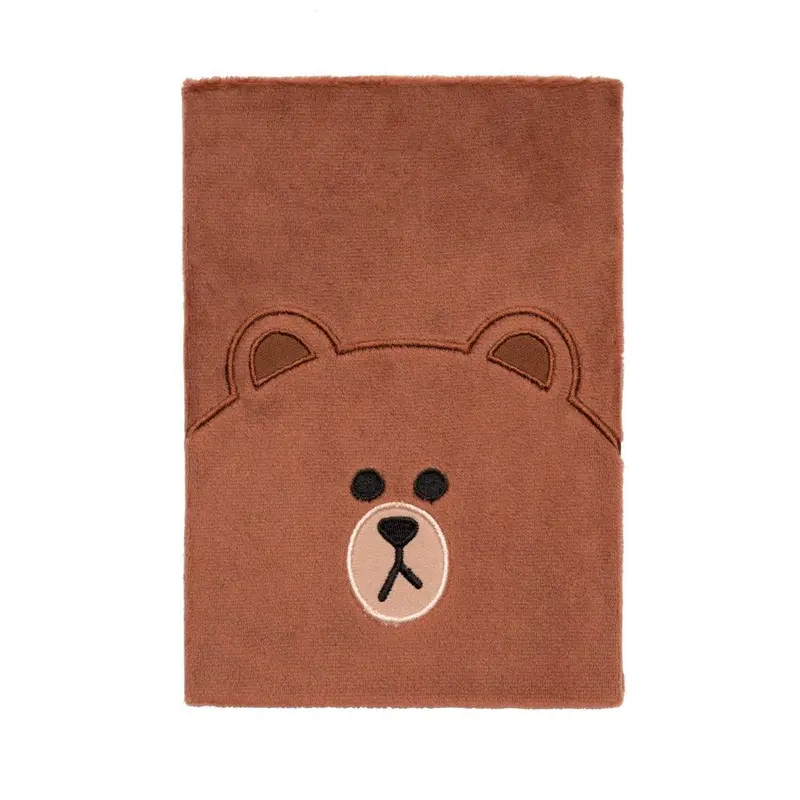 Line Friends A5 Plush-Bound Notebook – Brown 1
