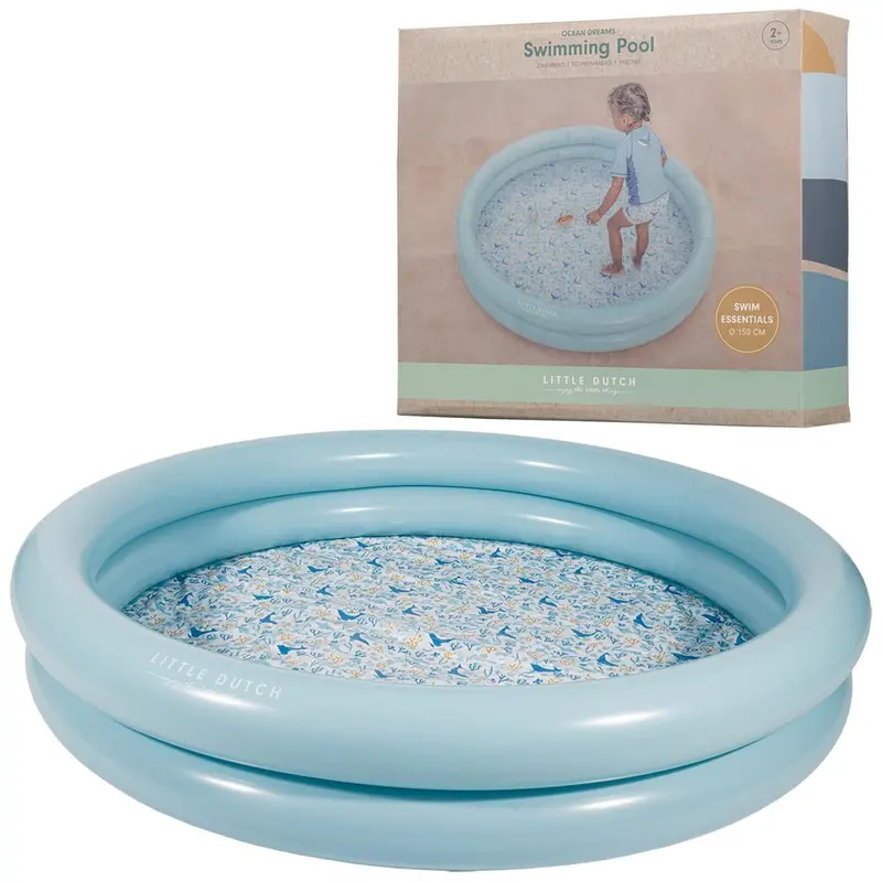 Little Dutch Ocean Dreams Large Inflatable Pool – Blue (150 Cm) 1