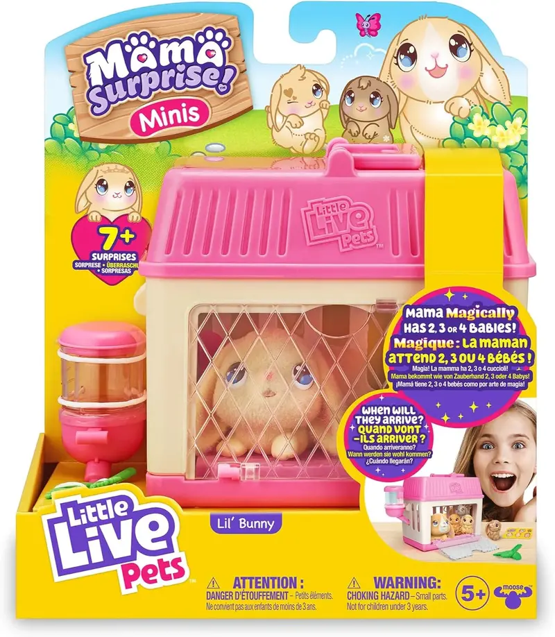 Little Live Pets Mama Surprise Minis – Lil’ Bunny Interactive Pet Toy 1
