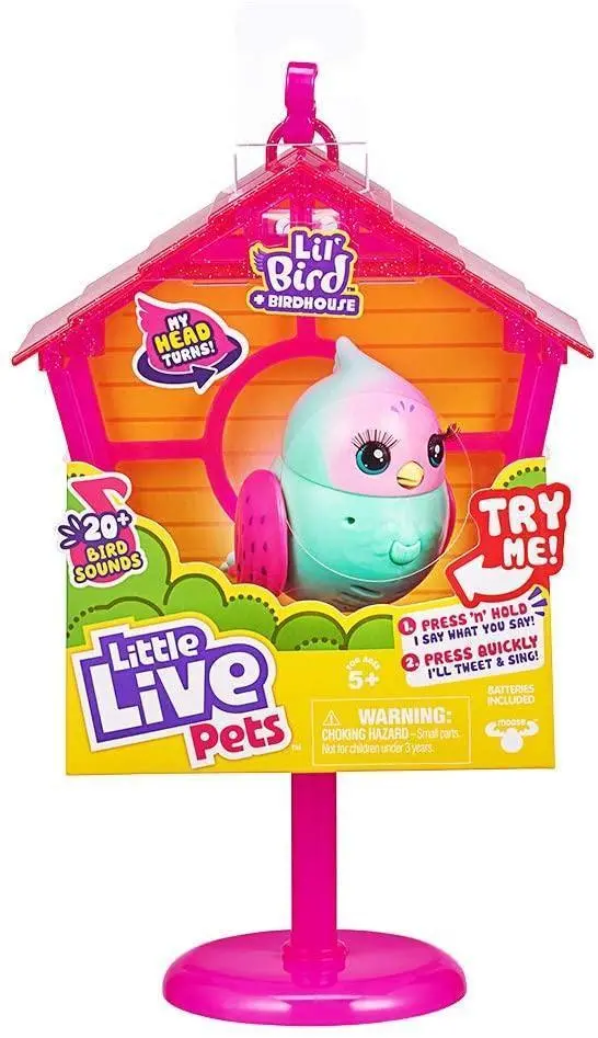 Little Live Pets Rainbow Tweets – Lil’ Bird & Birdhouse Interactive Pet Toy 1